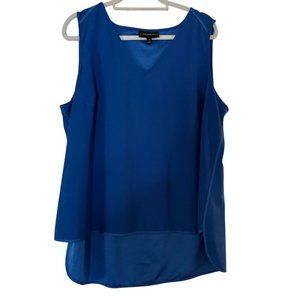 Lane Bryant Womens Hi Low Tank Top Cobalt Blue Print Size 18